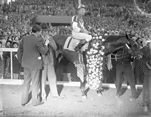 Jockey Prints: Seabiscuit in Winner's Circle at Santa Anita Handicap