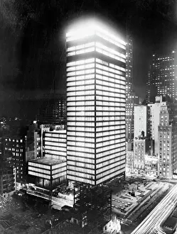 Light Trails Prints: Seagram Building at Night