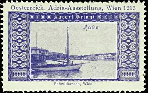 Sailboats Prints: Sealing stamp Adria Exhibition Vienna 1913