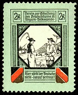 Nationalism Prints: Sealing stamp Association for preservation of German culture in Hungary