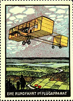 Airplanes Prints: Sealing stamp Biplane