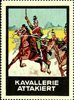 Soldiers Prints: Sealing stamp Cavalry attacked