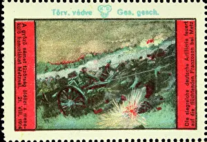 Soldiers Prints: Sealing stamp German artillery at Metz