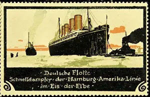 Ships Prints: Sealing stamp German fleet express steamer