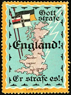 Nationalism Prints: Sealing stamp God punish England