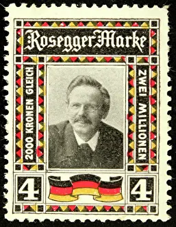Portraits Prints: Sealing stamp Rosegger