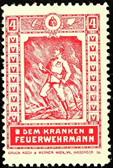 Fire Department Prints: Sealing stamp Sick firefighter