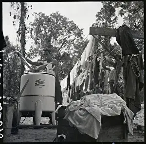 Laundry Prints: Seamen Take Time Out To Do Their Laundry