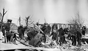Searching Prints: Searching For Bodies After Tornado Hit Indiana 1925