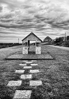Seaside hut with leading path