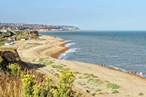 Prints of View from Galley Hill, Bexhill looking towards Hastings and St Leonards UK Travel Destinations Prints: Seaside view from Galley Hill, Bexhill
