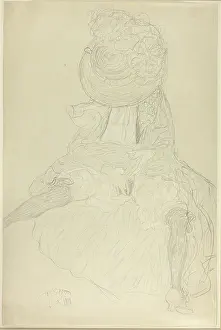 Clothing And Dress Prints: Seated Woman From The Front With Hat