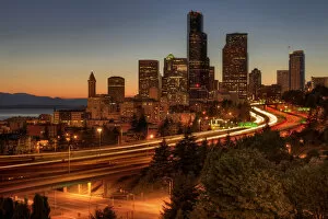 Multiple Lane Highway Gallery: Seattle downtown skyline