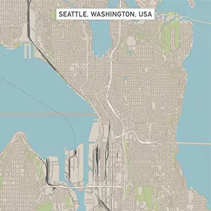 Seattle Prints: Seattle Washington US City Street Map
