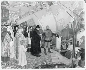 Sebastian and John Cabot Boarding Ship
