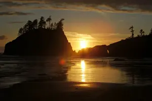 Sunsets Prints: Second Beach at La Push, Olympic Coast, Washington, USA