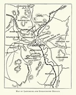 Images Dated 21st June 2016: Second Boer War - Plan Ladysmith and surrounding heights