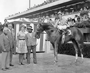 Secretariat Standing with Owner and Groomer