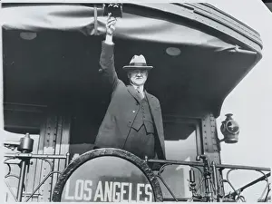 Secretary of Commerce Herbert Hoover Waiting by Limousine at White House