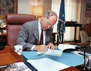 Secretary of Defense Dick Cheney Signing Documents