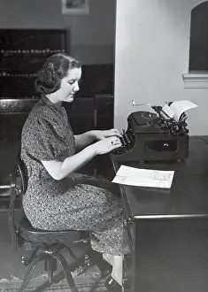 Secretary At Desk Typing