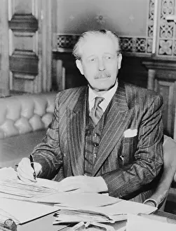 Secretary Harold MacMillan at His Desk