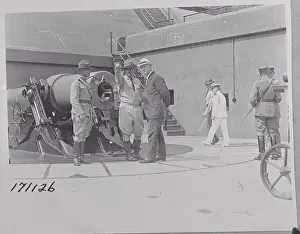 Canal Zone Prints: Secretary of Navy Denby Examining Weaponry