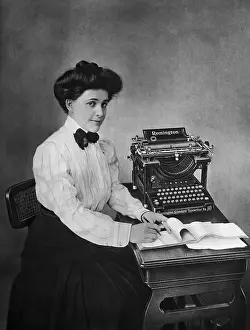 Typewriter Prints: Secretary Ready to Take Dictation