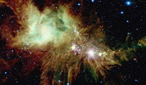 Section of The Christmas Tree star cluster, satellite view