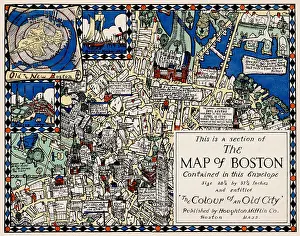 Boston Prints: Section of the Map of Boston