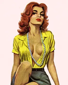 Breasts Prints: Seductive Woman
