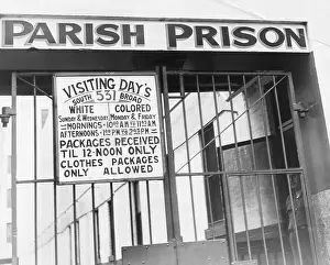 Prison Bars Prints: Segregation Sign At New Orleans Prison