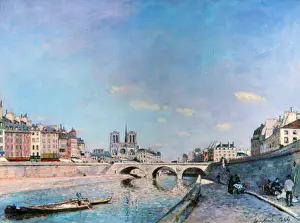 The Seine and Notre-Dame in Paris by Johan Jongkind