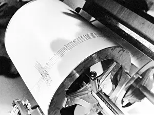 Seismology Prints: Seismograph Registering Off the Scale After Nuclear Testing