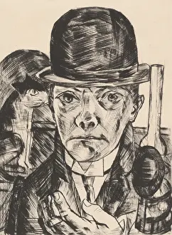 Painter Prints: Self-Portrait In Bowler Hat (Selbstbildnis Mit Steifem Hut)