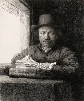 Self Portrait Prints: Self-Portrait By Rembrandt