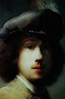 Self Portrait Prints: Detail of Self-Portrait by Rembrandt van Rijn