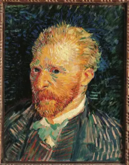 Prints of France, Ile de France, Paris, Muse dOrsay, RF1947-28. Whole artwork view Echoes of Genius: Timeless Reproductions of a Master’s Vision: Self portrait, by Vincent Van Gogh, 1887, 19th Century, oil on canvas, cm 44, 1 x 35, 1