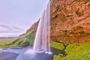 Images Dated 20th August 2011: Seljalandsfoss waterfall in the evening light, Iceland