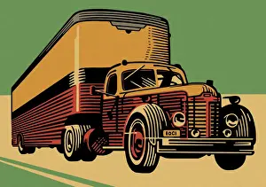 Freight Transportation Prints: Semi Truck