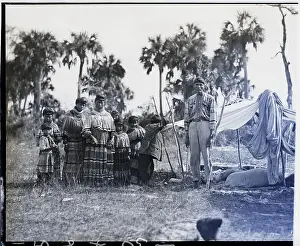 Native North American Prints: Seminole Indian With His Family