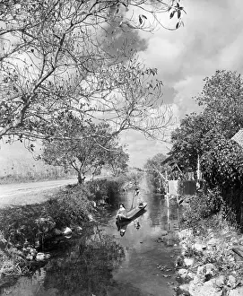 Trail Prints: Seminoles Canoeing down Stream