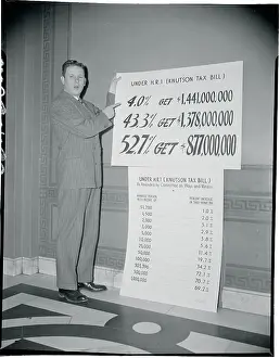 Senator Albert Gore Showing Tax Charts