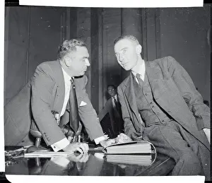 Senator Brien McMahon Conversing with Robert Oppenheimer