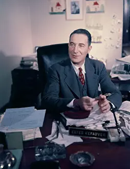 Senator Prints: Senator Estes Kefauver at His Desk