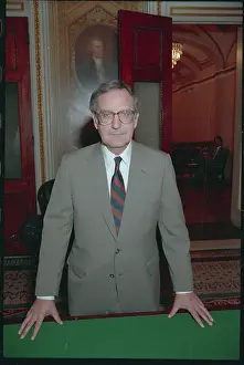 Senator George Mitchell Posing in Senate Chambers Hall