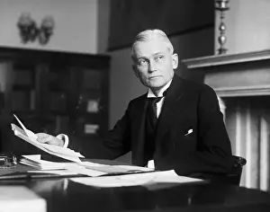 Congress Prints: Senator Hiram Bingham at His Desk
