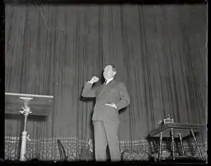 Senator Huey Long Gesturing During Debate