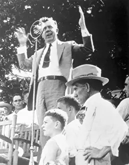 Speaker Prints: Senator Huey Long Speaking at Campaign Event