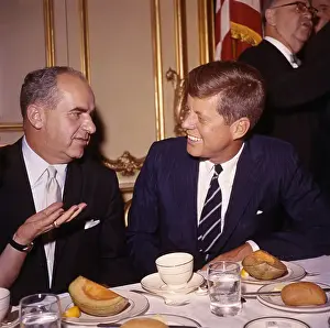 Senator John F. Kennedy Dining with New York Democrat Michael Prendergast